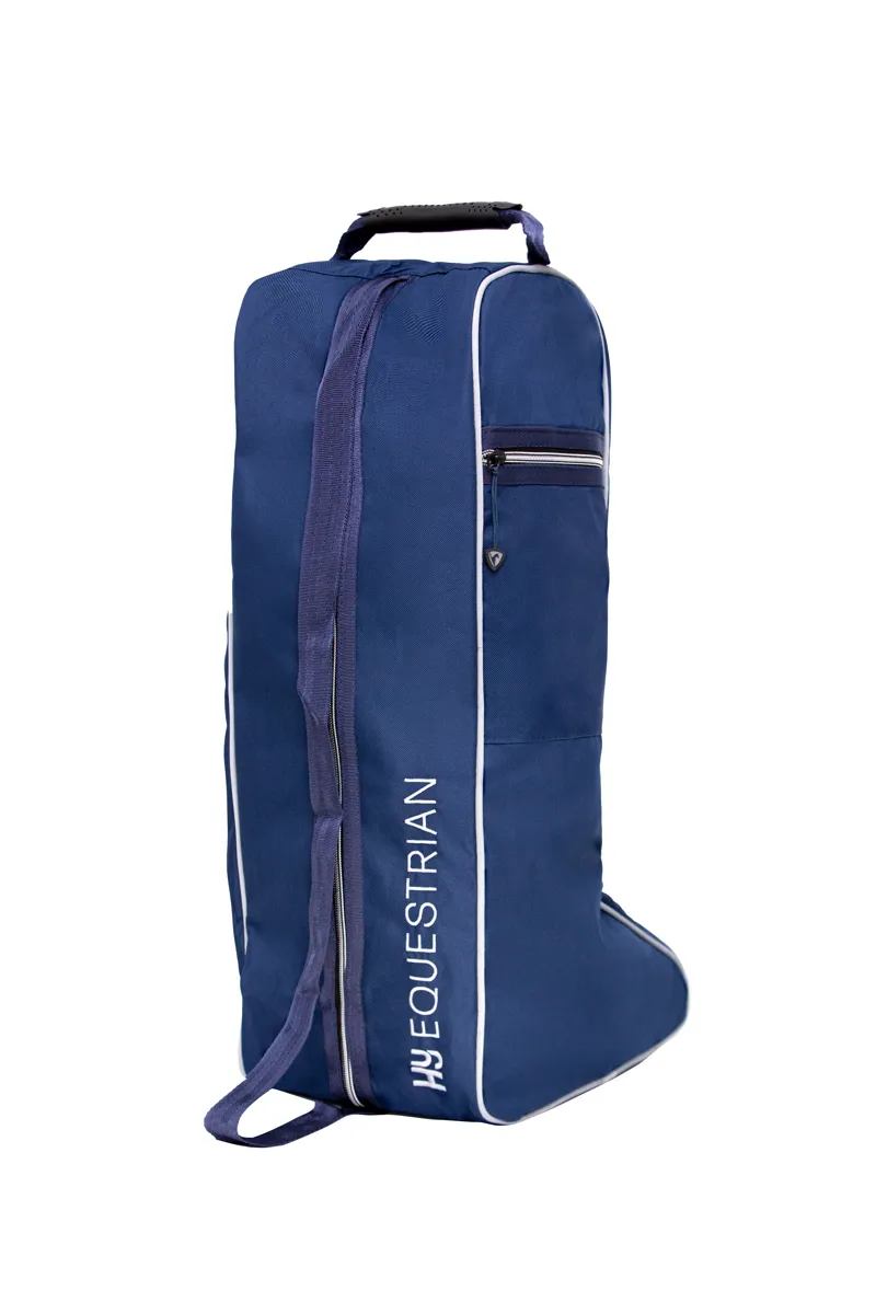 Hy Equestrian Boot Bag - Navy/Grey